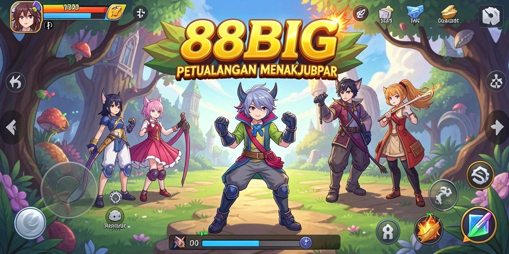 Tampilan gameplay dinamis di 88BIG dengan karakter Anime.