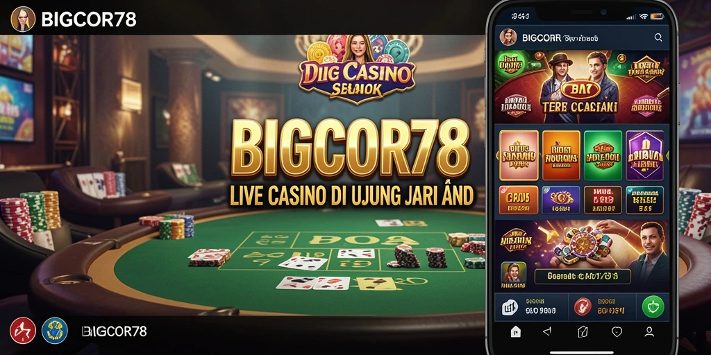 Tampilan screenshot gameplay dari BIGCOR78 yang menampilkan keseruan Live Casino.