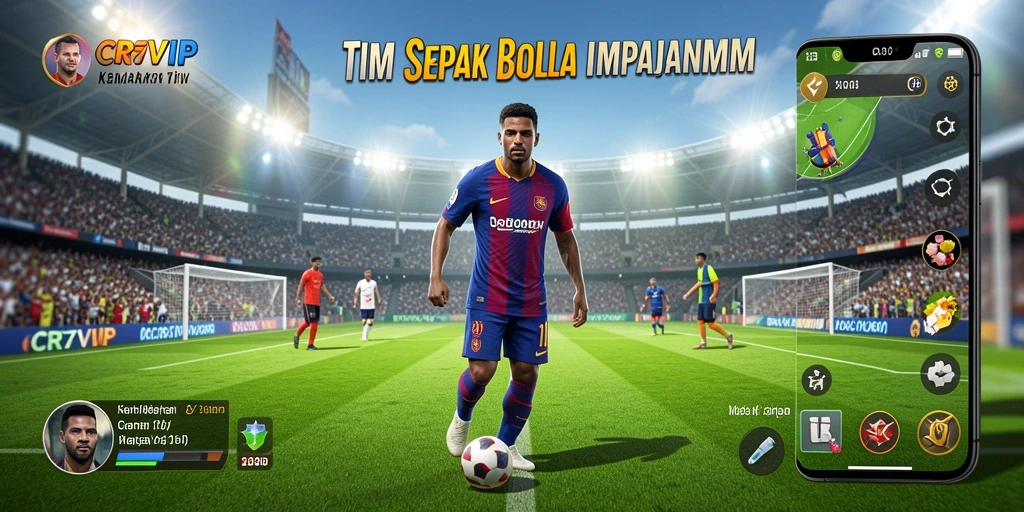 Screenshot gameplay CR7VIP menampilkan aksi pemain dan strategi yang intens.
