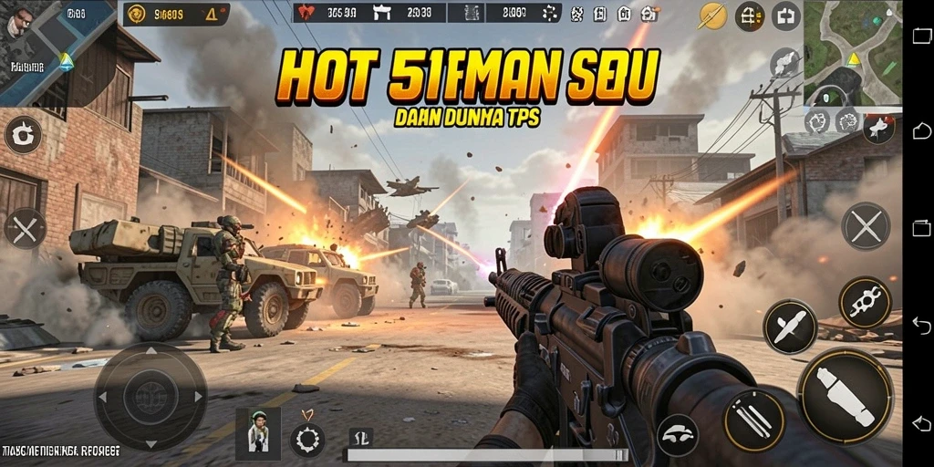 Screenshot HOT51 menampilkan aksi tembak-menembak yang mendebarkan dalam TPS.