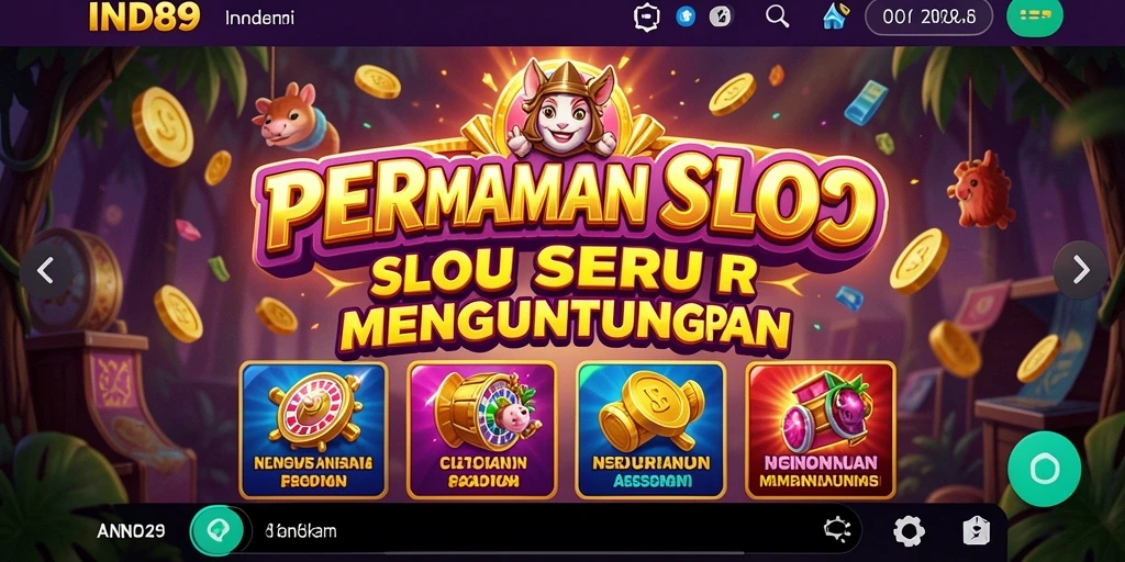 Tampilan gameplay <strong>IND89</strong> dengan efek grafis yang memukau dan tema yang beragam.