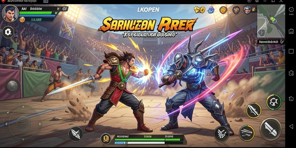Screenshot gameplay LKOPEN yang menunjukkan pertarungan mendebarkan.