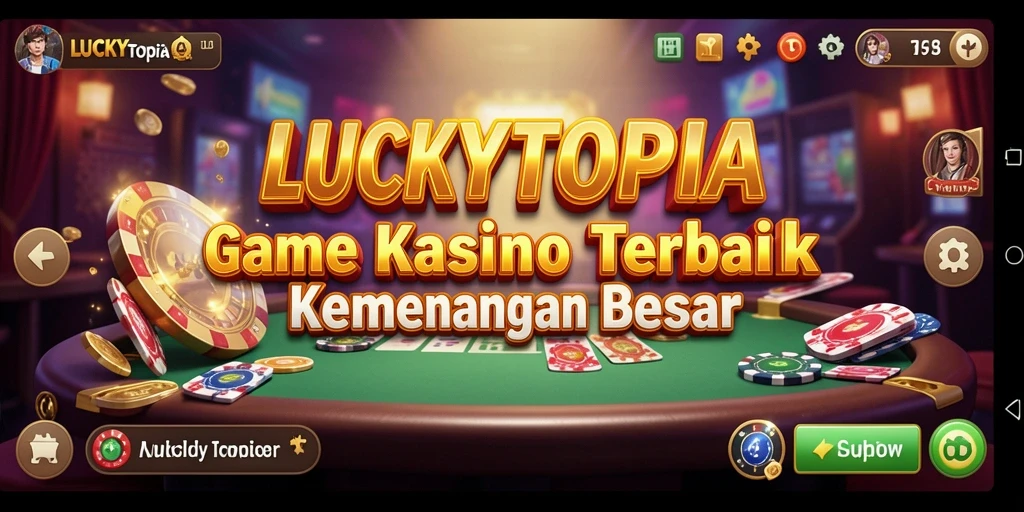 Tampilan gameplay seru dalam LUCKYTOPIA yang memikat pemain.