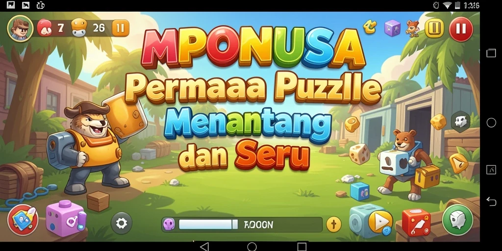 Tampilan gameplay MPONUSA dengan tantangan puzzle yang menarik.