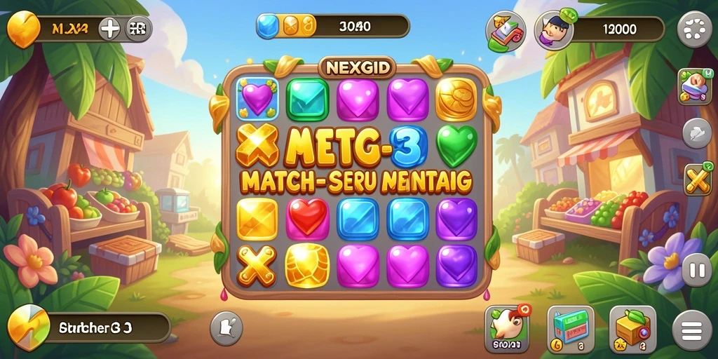 Tampilan menarik dari permainan Match-3 seru di NEXGID.