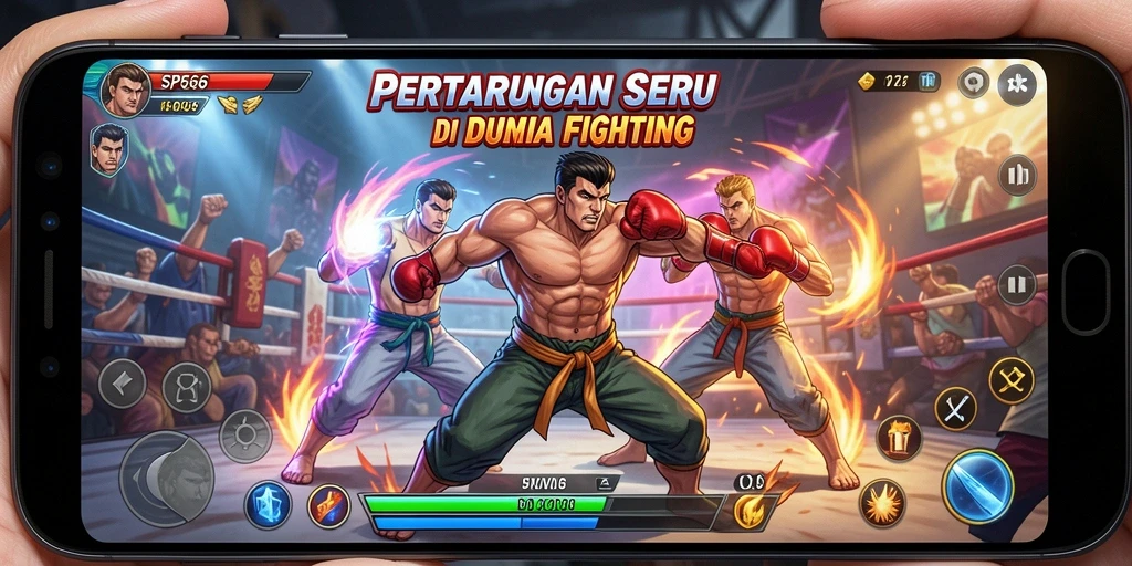 Screenshot gameplay SP666 yang menampilkan aksi pertarungan seru.