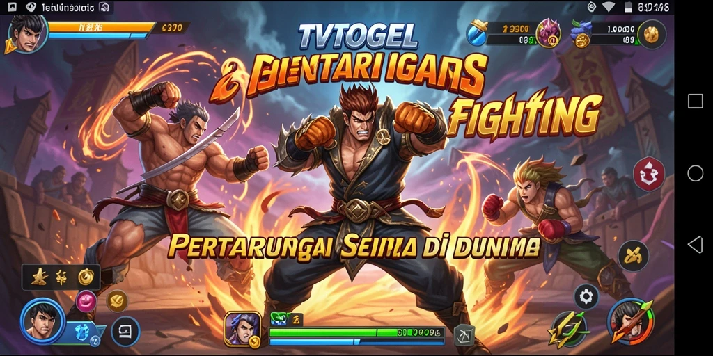 Screenshot menampilkan aksi mendebarkan dalam gameplay Fighting TVTOGEL.