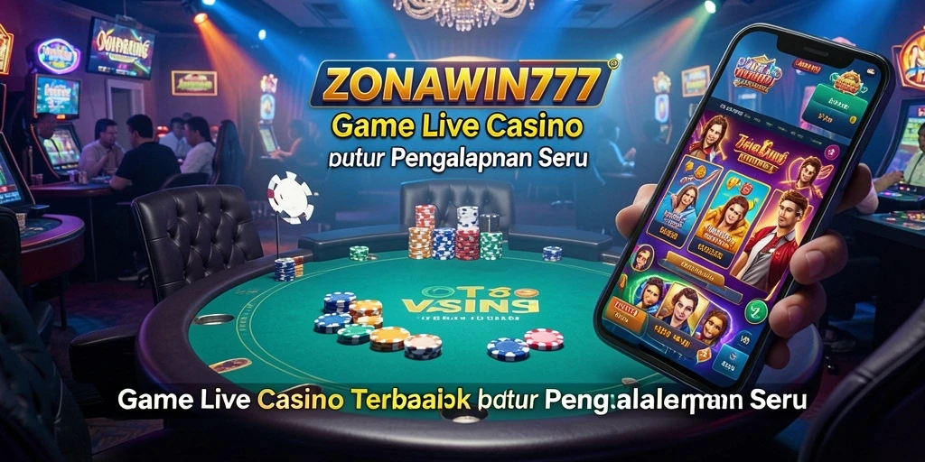 Screenshot gameplay ZONAWIN777 menampilkan dealer profesional dan suasana kasino yang hidup.
